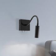 Wandlampe Ojos, schwarz, Leselampe, verstellbar, 33 cm, G9