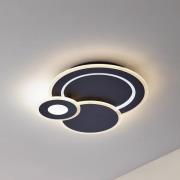 Lindby LED-Deckenlampe Briar, schwarz, Metall, Fernbedienung