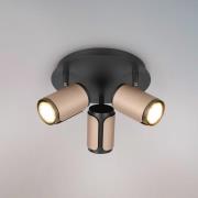 Deckenstrahler Gillan, coffee, 3-flammig, rund, Metall, GU10