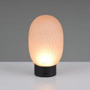 LED-Akku-Tischleuchte Facette, amber, USB, Glas