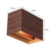 Wandleuchte Muro 3365, Holzoptik, eckig, G9, 2.700 K