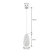 Lindby Pendelleuchte Nuvia, Ø 15,5 cm, weiß, gedreht