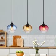 Hängeleuchte Sander, Länge 80 cm, bunt, Glas, 3-flg.