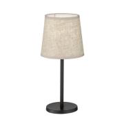 Tischleuchte Rimini, Leinen, beige/schwarz, E14, 30 cm