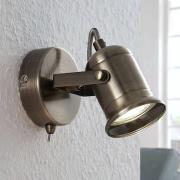 Lindby Wandleuchte Anze, 10 m, messing antik, Schalter