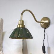 PR Home Wandlampe Ester, grün, Ausladung 34 cm, Metall