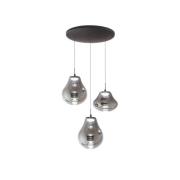 LED-Pendelleuchte Deva, 3-flg., Ø 50 cm, grau, CCT, dimmbar