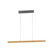 LED-Pendellampe Shine-Wood, Länge 105 cm, Eiche/nickelfarben