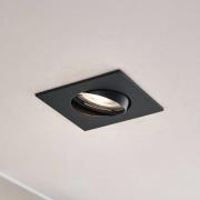 Prios Einbauleuchte Fibur, schwarz, 9 cm, GU10