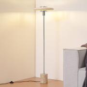Lindby Stehleuchte Branford, Retro, beige, Metall/Travertin