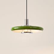 Lindby Pendelleuchte Branford, Retro, Ø 35 cm, grün, Metall