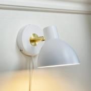 Dyberg Larsen Wandlampe Lilje, weiß, Ø 16 cm, Metall