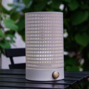 Dyberg Larsen LED-Akku-Tischlampe Mesh, weiß, Höhe 20 cm