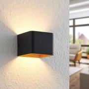 Arcchio LED-Wandlampe Karam, 10 cm, schwarz, Metall, up/down