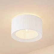 Lindby Deckenleuchte Virelle, weiß, Textil, Ø 40 cm, E27