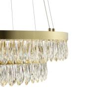 LED-Hängelampe Celestia, Ø 60 cm, messingfarben, Kristall