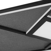 LED-Deckenlampe Hardy, Länge 71 cm schwarz matt Metall/Stoff