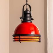 Hängeleuchte Saglam 3762, rot/schwarz, Eisen, Ø 32 cm