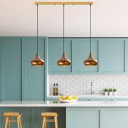 Hängeleuchte Muba, altmessing, Länge 120 cm, Metall