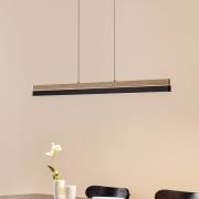 Lucande LED-Pendelleuchte Holven, Holz, CCT, Länge 113 cm