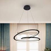 LED-Hängeleuchte Looping, schwarz. Metall, Alu. Ø 60 cm