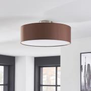 Lindby Deckenleuchte Sebatin, Ø 40 cm, hellbraun, Stoff, E27