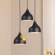 Hängelampe Tattoo 6201 3flg. Rondell schwarz/gold