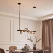 Lucande Hängeleuchte Diborah, rauchgrau, Glas, 90 cm, G9