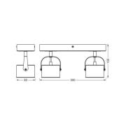 OSRAM LED-Deckenleuchte JUPITER, 2-flammig, silber, Metall