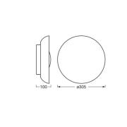 OSRAM Deckenleuchte ORBIS MILAN, holz, Ø 31 cm, Metall/Glas