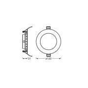 OSRAM LED-Deckeneinbauleuchte SLIM, Ø 12 cm, 3.000 K, weiß
