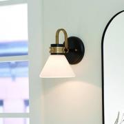 Wandleuchte Farum 1, schwarz/bronzefarben, Stahl, Glas, G9