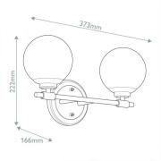 Wandleuchte Benno 2 schwarz-bronze, weiß IP44 Stahl Glas G9