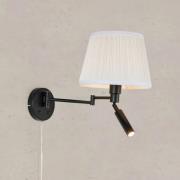 Wandlampe Pivot, naturweiß/schwarz, Ausladung 43 cm, 2-flg.