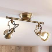 Lindby Deckenlampe Perseas, 31 cm, 2-flg., altmessing, GU10