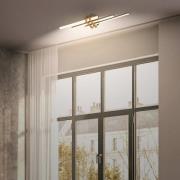 LED-Deckenlampe Tinka, holzfarben/schwarz, Länge 78 cm