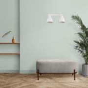 Wandleuchte Emoti, beige, 2-flammig, Stahl, Länge 27 cm