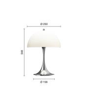 Louis Poulsen LED-Akkulampe Panthella 250, chrom/beige, IP44