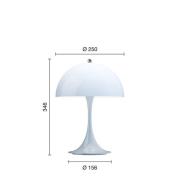 Louis Poulsen LED-Akkulampe Panthella 250, hellblau, IP44