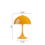 Louis Poulsen LED-Akkulampe Panthella 250, orange, IP44