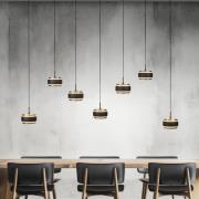 PURE LED-Hängelampe Falling Rings schwarz Länge 132 cm 7-fl.