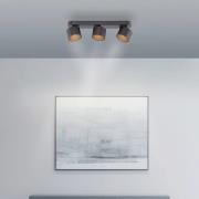 PURE LED-Deckenspot Cup, schwarz, Länge 56 cm, Metall 3-flg.