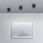 PURE LED-Bad-Deckenlampe Point, schwarz, Ø 18 cm, IP44