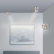 PURE LED-Deckenlampe Oculis, silberfarben Ø 15 cm Eisen/Glas