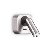 Ideal Lux LED-Wandstrahler Bean, nickelfarben, Breite 7 cm