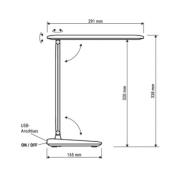 Akku-Tischleuchte MAULsally, schwarz, CCT, dim., Höhe 34 cm