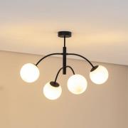 Euluna Deckenleuchte Karda, schwarz, 4-flammig
