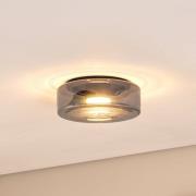 Deckenleuchte Titania, rauchgrau/schwarz, Glas, Ø 25 cm