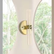 LED-Bad-Wandlampe Aberdeen, Höhe 34 cm, messingfarben 2-flg.