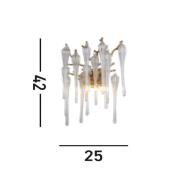 Wandleuchte Heritage, Breite 25 cm, goldfarben/klar, Glas